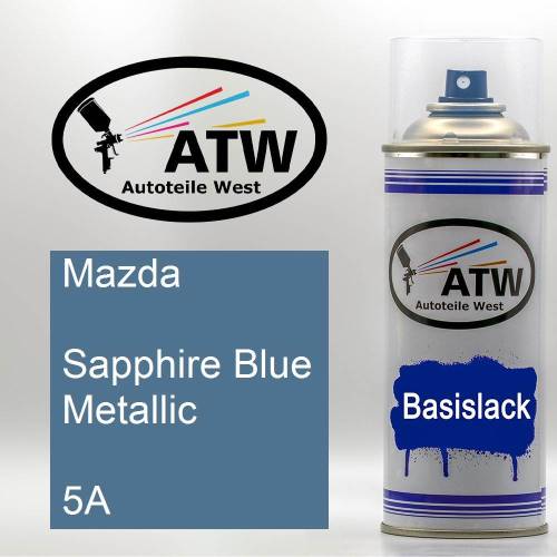 Mazda, Sapphire Blue Metallic, 5A: 400ml Sprühdose, von ATW Autoteile West.